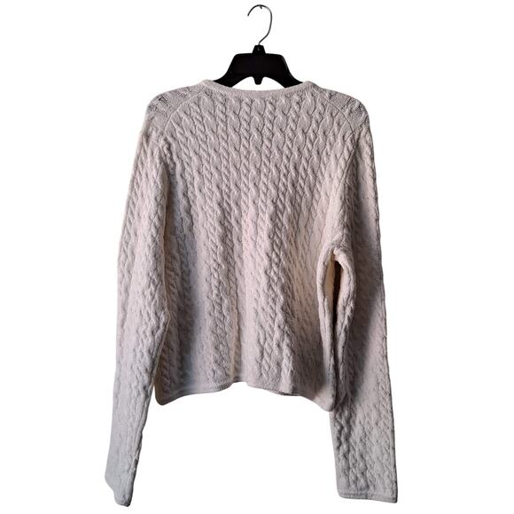 NWT J. Crew Odette Cable Knit Sweater Cotton Blend Boucle Lady Jacket White Sz M - Picture 3 of 12